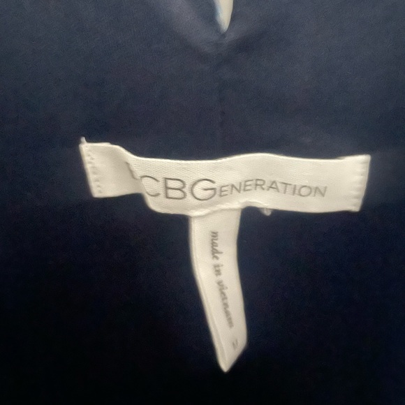 BCBGENERATION Stripe Faux Wrap Midi Dress Size Medium Multi color - Picture 3 of 6